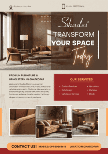 Custom furniture and upholstery services in Ghatkopar by Shades Decor Mumbai