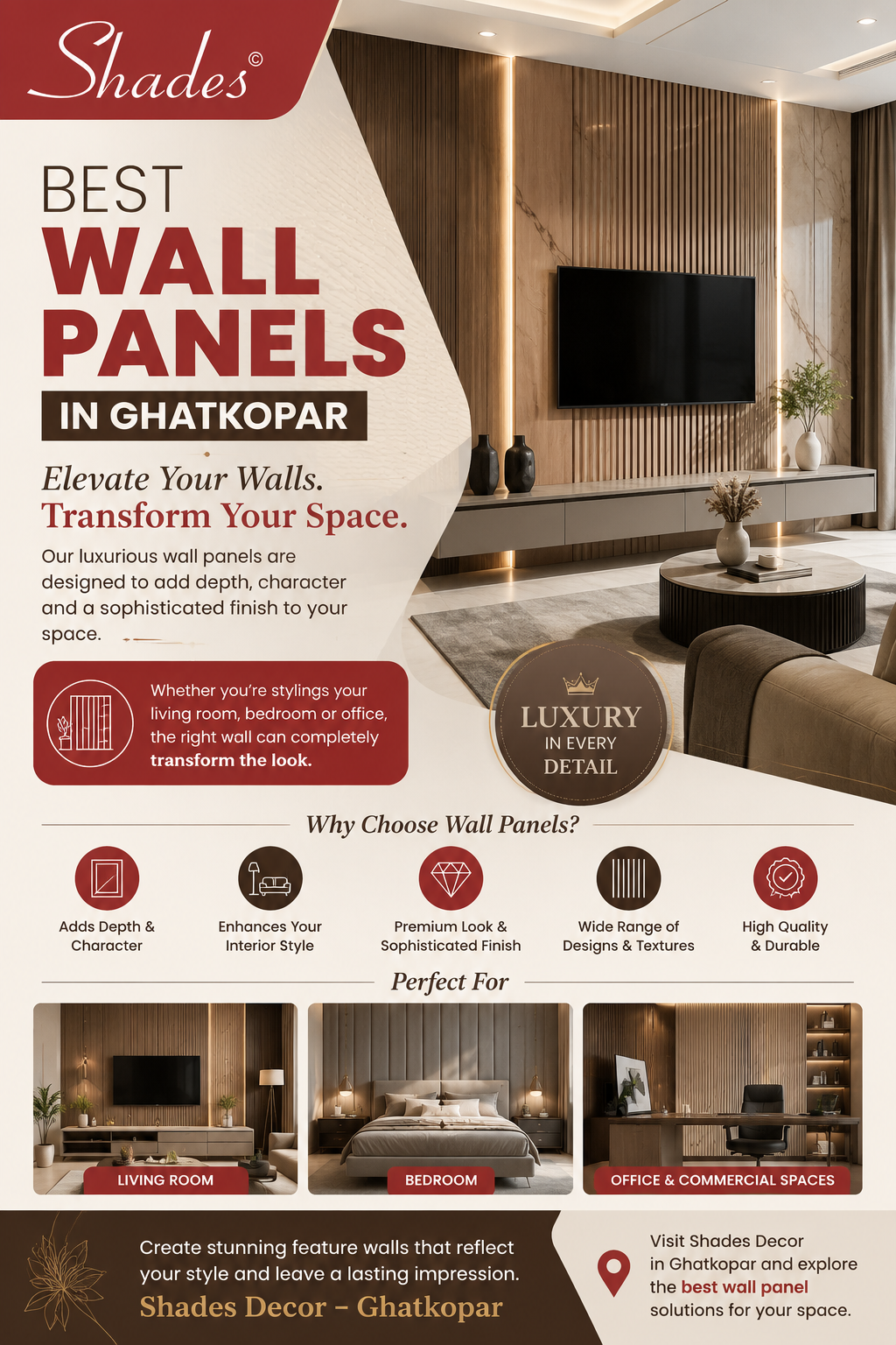 Best Wall Panels in Ghatkopar by Shades Decor